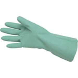 Safety Gloves   Green Nitrile, Unlined, Diamond Grip (Lot of 12) Size 
