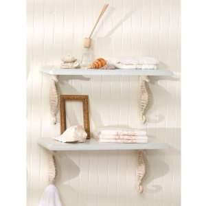  Seahorse Wooden and Metal Shelf with Hooks