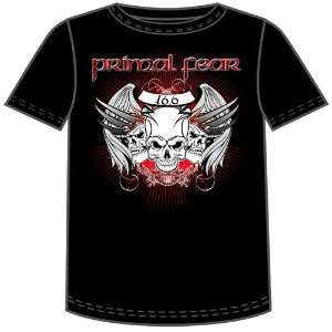  Primal Fear   Winged Skull Tour Adult T Shirt In Black 