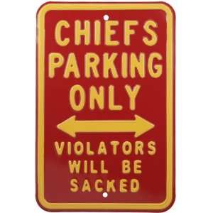Kansas City Chiefs Maroon Sacked Parking Sign  Sports 