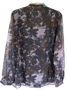   Creek Clipped Jacquard Midnight Garden Blouse   COLORS  