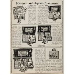  1934 Ad Microscope Microset Science Aquatic Specimens 