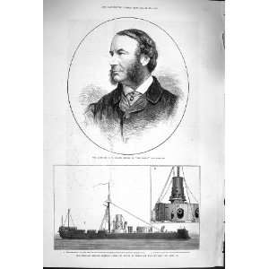  1879 DELANE EDITOR TIMES PERUVIAN MONITOR HUASCAR SHIP 