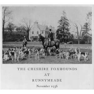  The Cheshire foxhounds at Runnymeade,Surrey,1936,men