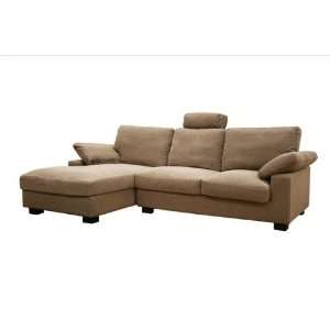  Wholesale Interiors Tan Twill Sectional Sofa with Chaise 