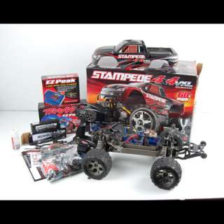 Traxxas Stampede 6708 4x4 VXL RC Car Many Extras 2 Chargers Li Po 