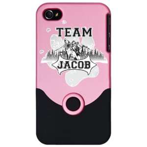  iPhone 4 or 4S Slider Case Pink Twilight Wolf Team Jacob 