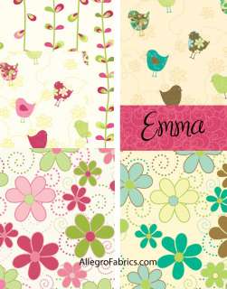 Emma By Northcott Fabric Funky Retro Daisy Flowers Polka Dot Swirls 