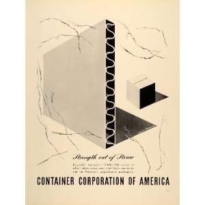   Corrugated Straw Container Bayer   Original Print Ad