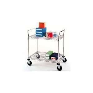  Heavy Duty Utility Cart, 2 Wire Shelves with Brite Finish 