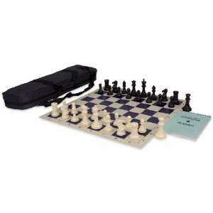   Tournament Chess Set Package Black & Ivory   Blue Toys & Games