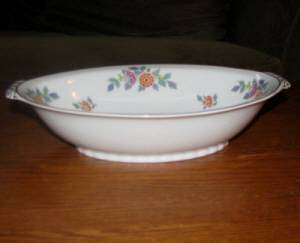   China ALA12 Made in Occupied Japan Floral Bird 11 Oval Serving Bowl