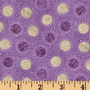  44 Wide Lilac Parade Dots Purple/Beige Fabric By The 