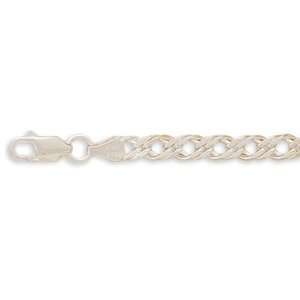   Sterling Silver Charm Bracelet Rombo Chain 8 Long 6mm Wide Jewelry