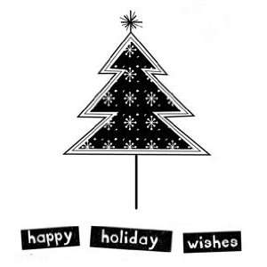  Happy Holiday Wishes Itty Bitty Cling Foam Stamp (Unity 