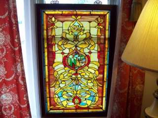 ANTIQUE VINTAGE STAINED GLASS WINDOW PANEL UNIQUE DESIGN WITH OWL AND 