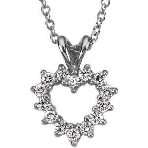  Platinum Diamond Heart Pendant Jewelry