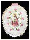 RARE ANTIQUE SACRED HEART EMBROIDERY HANDMADE DETENTE VISIT MY STORE 
