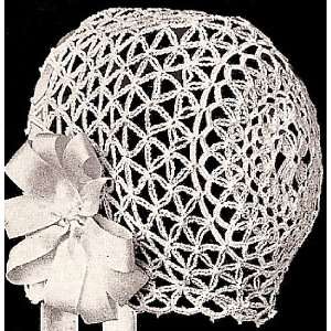 Vintage Crochet PATTERN to make   Antique Baby Cap Hat Bonnet in Over 