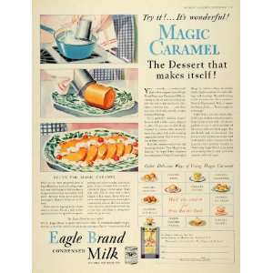 1930 Ad Borden Co. Eagle Brand Condensed Milk Dessert   Original Print 