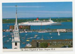 SS Queen Elizabeth 2 @ Newport RI Postcard Cunard Line  