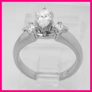 14kwg Marquise and Princess Diamond Wedding Ring .77ct  