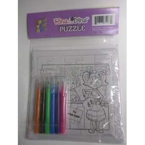  Rina and Dina puzzle w/6 washable markers Toys & Games