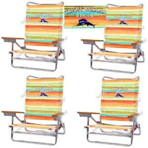 Tommy Bahama LayFlat 5 position w/ Embossed Logo   4 chairs included