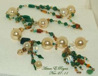 Artisan Arturo E.Reyna GEMESTONE CZECH GLASS Beads Flapper Tassels 64 