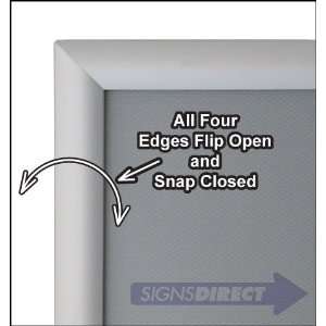  Snap Open Quick Change Sign Frame   11x17 Silver with 