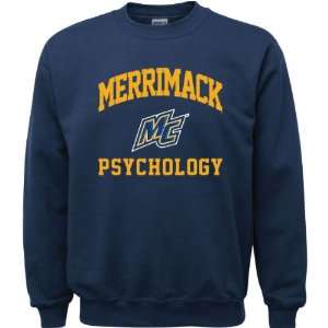  Merrimack Warriors Navy Youth Psychology Arch Crewneck 