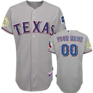 Texas Rangers Jersey Personalized Road Grey Authentic Cool Baseâ 