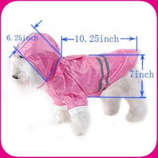 PINK RAINCOAT PET DOG CLOTHING CLOTHES APPAREL #M NEW  