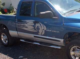 Flame Flaming ram head decal graphic fits any Dodge Ram  
