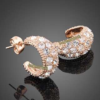 SWAROVSKI Crystals 18k rose gold GP Earring studs E52  