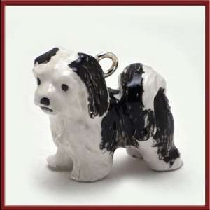    MiniPets Sterling Silver Enameled Havanese Dog Charm Jewelry