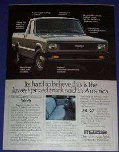 1982 MAZDA B2000 PICKUP TRUCK.LOWEST PRICED AD ART  