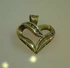 14kt Solid Yellow Gold Diamond Heart Pendant