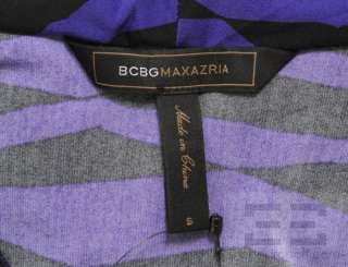 BCBG Max Azria Green, Royal Blue & Black Print Pleated Cap Sleeve 