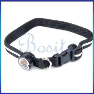 Blue LED Flashing Light Dog Pet Nylon Safety Collar Tag  