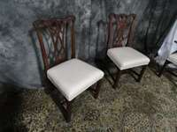 BEAUTIFUL SOLID MAHOGANY CHIPPENDALE SIGNED HENKEL HARRIS CHAIRS 