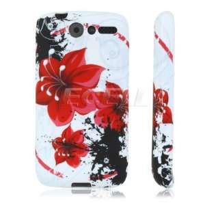  Ecell   RED FLOWERS SILICONE GEL CASE COVER FOR HTC DESIRE 