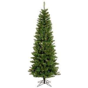   Pencil Pine 90 Artificial Christmas Tree with Multicolored LED Lights