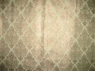 Spun Silk Brocade Fabric.44Width.Cream & Metallic Antique Gold colour 