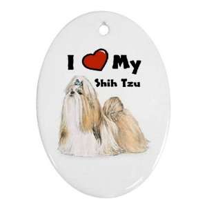  I Love My Shih Tzu Ornament (Oval)