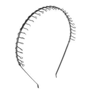   Hairstyle 2 Pcs Metal Black Slim Headband Hair Hoop w Teeth Beauty