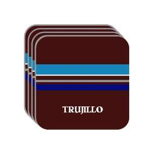 Personal Name Gift   TRUJILLO Set of 4 Mini Mousepad Coasters (blue 