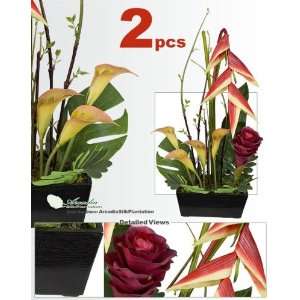   Heliconia Mix Flowers and Plants Arrangement