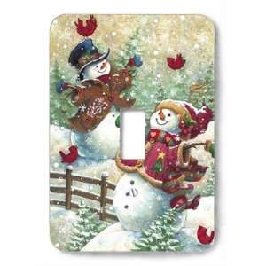  Mr and Mrs Snowman Decorative Steel Switchplate Cover 