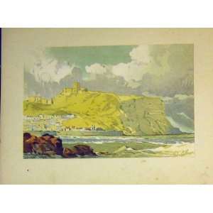   Sea Side Cliffs Houses C1890 Vere Foster Water Colour